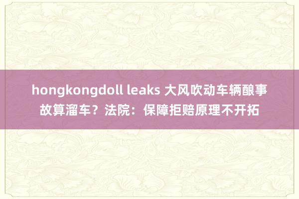 hongkongdoll leaks 大风吹动车辆酿事故算溜车？法院：保障拒赔原理不开拓