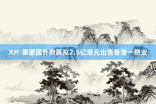X片 莱蒙国外附属拟2.5亿港元出售香港一物业