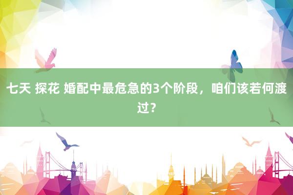 七天 探花 婚配中最危急的3个阶段，咱们该若何渡过？