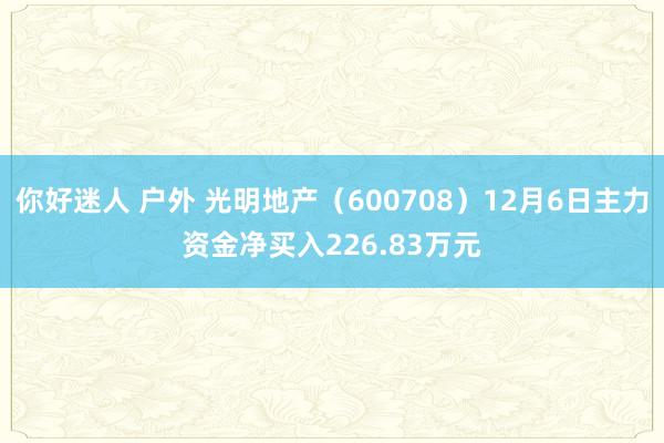 你好迷人 户外 光明地产（600708）12月6日主力资金净买入226.83万元