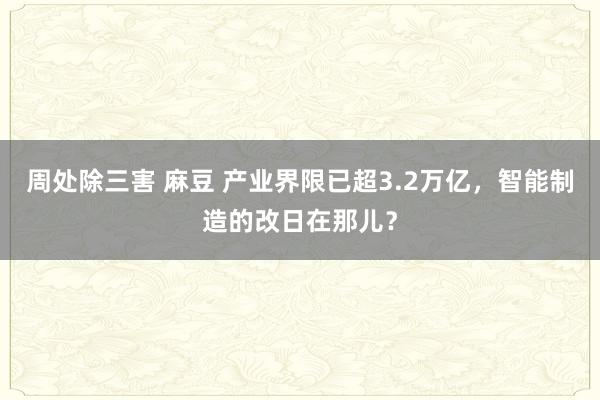 周处除三害 麻豆 产业界限已超3.2万亿，智能制造的改日在那儿？