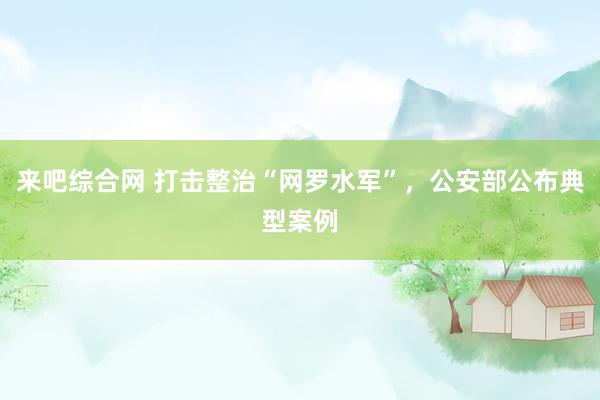 来吧综合网 打击整治“网罗水军”，公安部公布典型案例