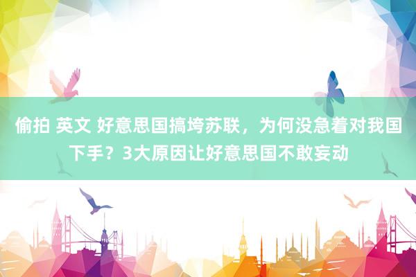 偷拍 英文 好意思国搞垮苏联，为何没急着对我国下手？3大原因让好意思国不敢妄动