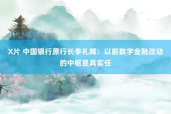 X片 中国银行原行长李礼辉：以前数字金融改动的中枢是真实任