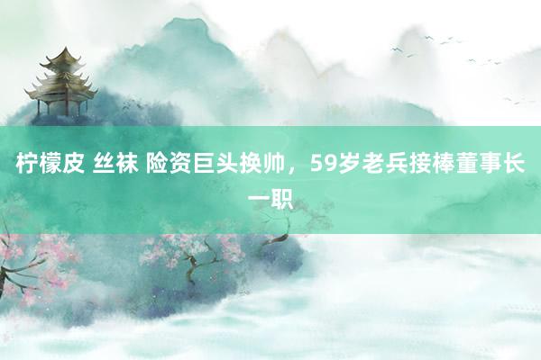 柠檬皮 丝袜 险资巨头换帅，59岁老兵接棒董事长一职
