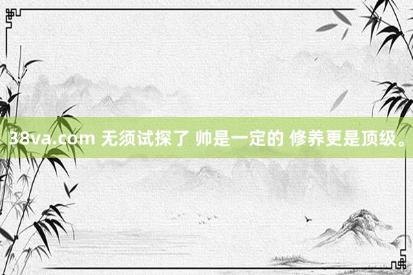 38va.com 无须试探了 帅是一定的 修养更是顶级。