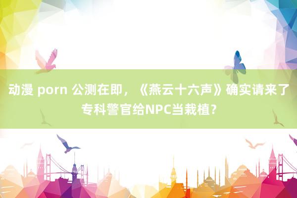 动漫 porn 公测在即，《燕云十六声》确实请来了专科警官给NPC当栽植？