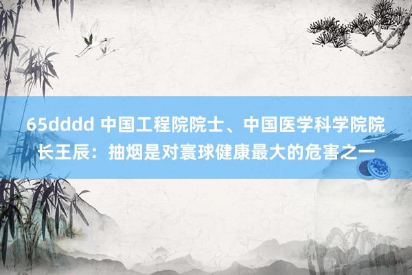 65dddd 中国工程院院士、中国医学科学院院长王辰：抽烟是对寰球健康最大的危害之一