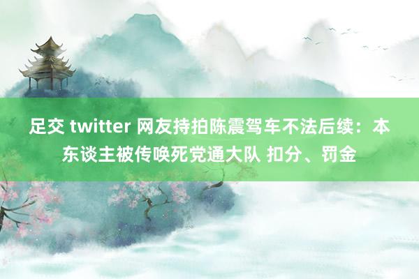 足交 twitter 网友持拍陈震驾车不法后续：本东谈主被传唤死党通大队 扣分、罚金
