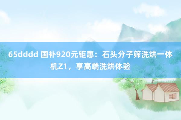 65dddd 国补920元钜惠：石头分子筛洗烘一体机Z1，享高端洗烘体验