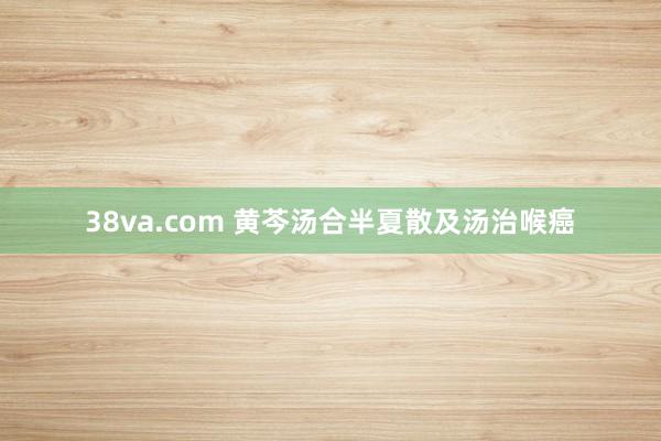 38va.com 黄芩汤合半夏散及汤治喉癌