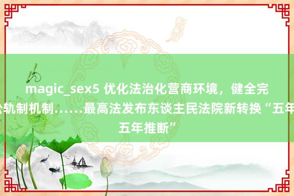 magic_sex5 优化法治化营商环境，健全完善诉讼轨制机制……最高法发布东谈主民法院新转换“五年推断”