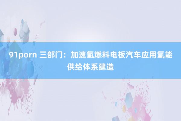 91porn 三部门：加速氢燃料电板汽车应用氢能供给体系建造