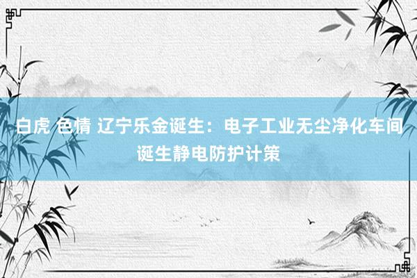 白虎 色情 辽宁乐金诞生：电子工业无尘净化车间诞生静电防护计策