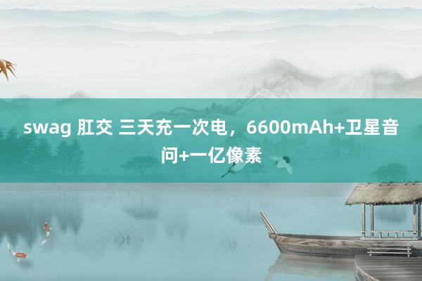 swag 肛交 三天充一次电，6600mAh+卫星音问+一亿像素