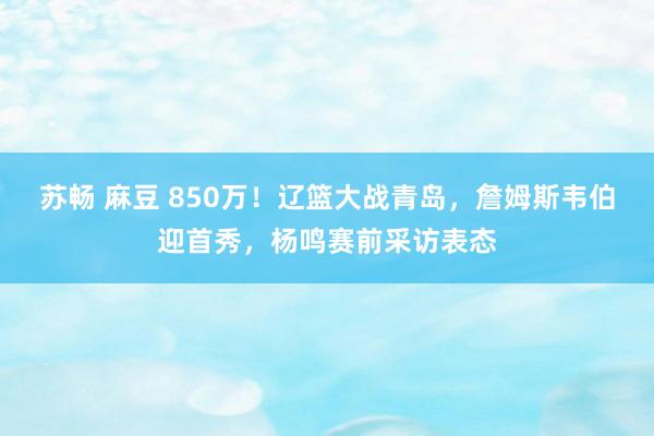 苏畅 麻豆 850万！辽篮大战青岛，詹姆斯韦伯迎首秀，杨鸣赛前采访表态