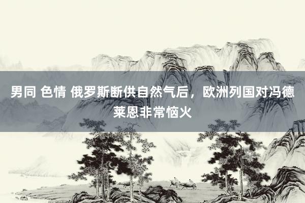 男同 色情 俄罗斯断供自然气后，欧洲列国对冯德莱恩非常恼火