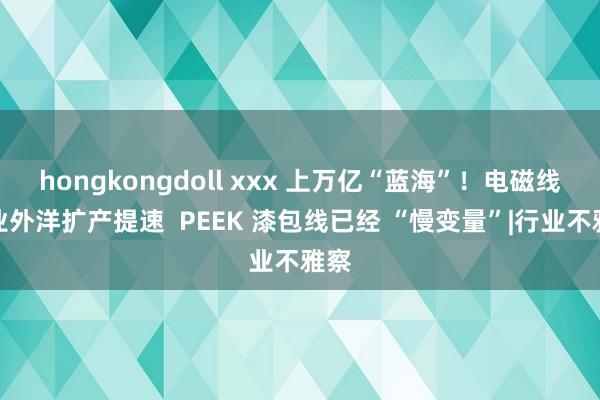 hongkongdoll xxx 上万亿“蓝海”！电磁线企业外洋扩产提速  PEEK 漆包线已经 “慢变量”|行业不雅察