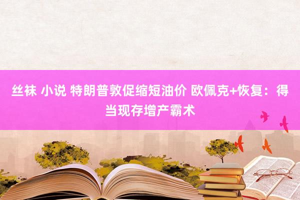 丝袜 小说 特朗普敦促缩短油价 欧佩克+恢复：得当现存增产霸术