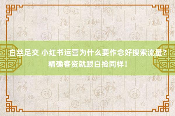 白丝足交 小红书运营为什么要作念好搜索流量？精确客资就跟白捡同样！