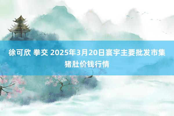 徐可欣 拳交 2025年3月20日寰宇主要批发市集猪肚价钱行情