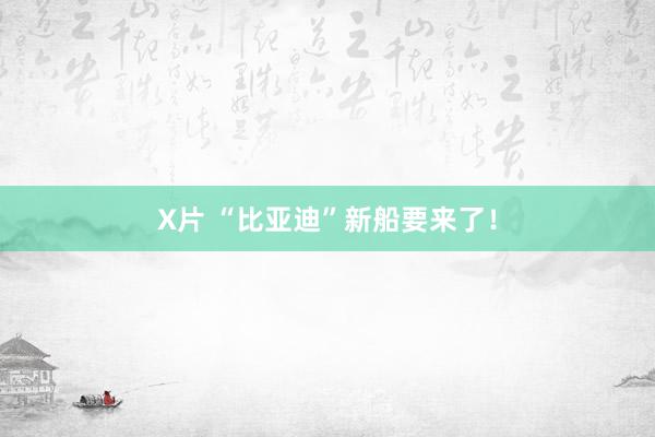 X片 “比亚迪”新船要来了！