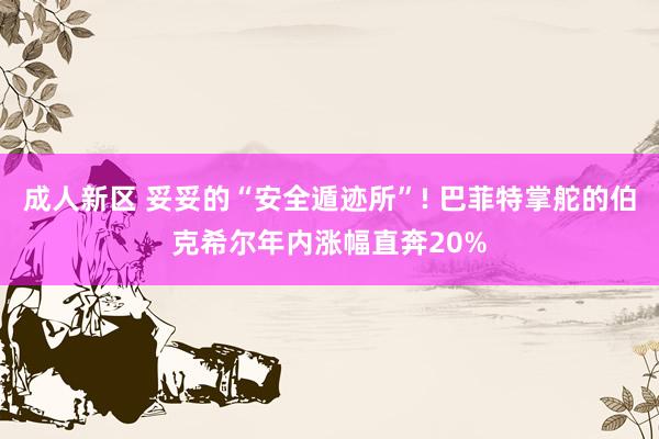 成人新区 妥妥的“安全遁迹所”! 巴菲特掌舵的伯克希尔年内涨幅直奔20%