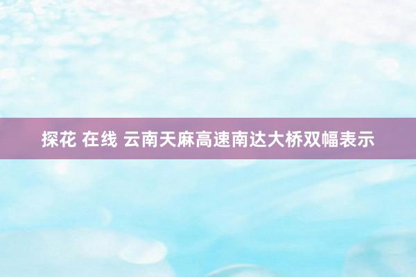 探花 在线 云南天麻高速南达大桥双幅表示