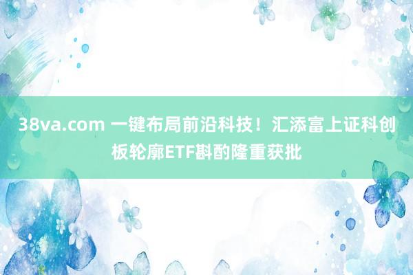 38va.com 一键布局前沿科技！汇添富上证科创板轮廓ETF斟酌隆重获批