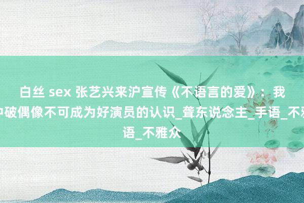 白丝 sex 张艺兴来沪宣传《不语言的爱》：我思冲破偶像不可成为好演员的认识_聋东说念主_手语_不雅众