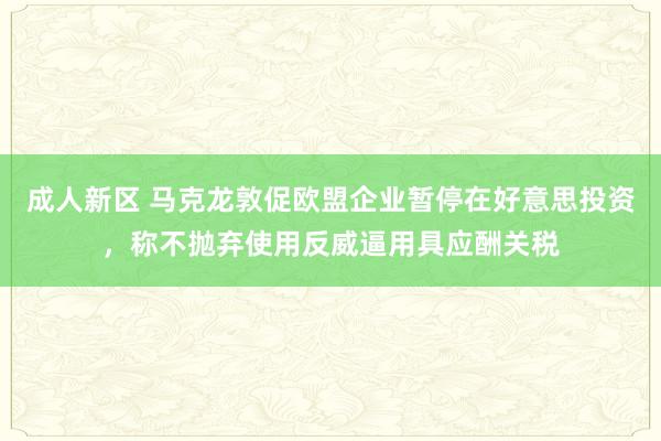 成人新区 马克龙敦促欧盟企业暂停在好意思投资，称不抛弃使用反威逼用具应酬关税