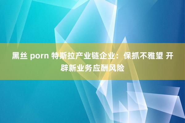 黑丝 porn 特斯拉产业链企业：保抓不雅望 开辟新业务应酬风险