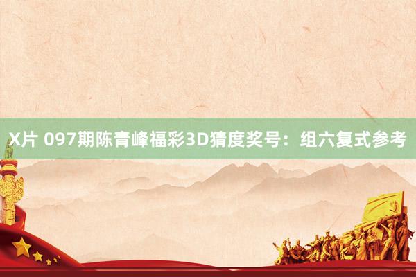 X片 097期陈青峰福彩3D猜度奖号：组六复式参考