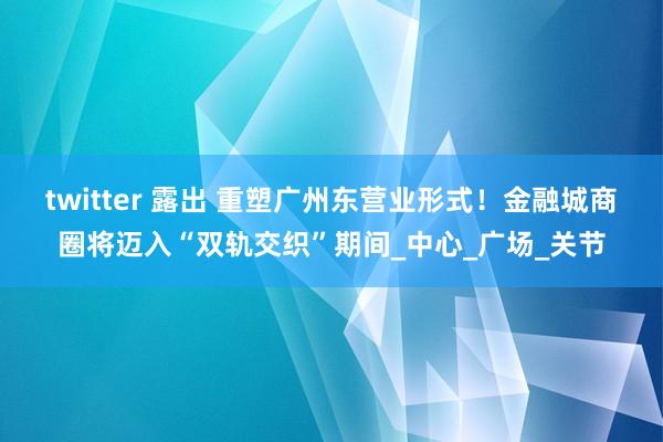 twitter 露出 重塑广州东营业形式！金融城商圈将迈入“双轨交织”期间_中心_广场_关节