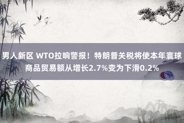 男人新区 WTO拉响警报！特朗普关税将使本年寰球商品贸易额从增长2.7%变为下滑0.2%