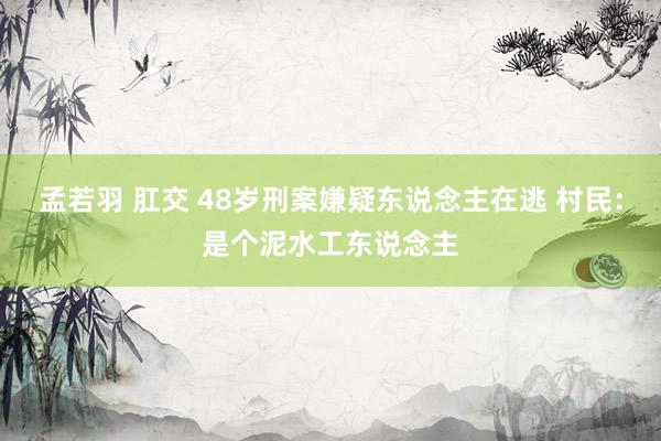 孟若羽 肛交 48岁刑案嫌疑东说念主在逃 村民：是个泥水工东说念主