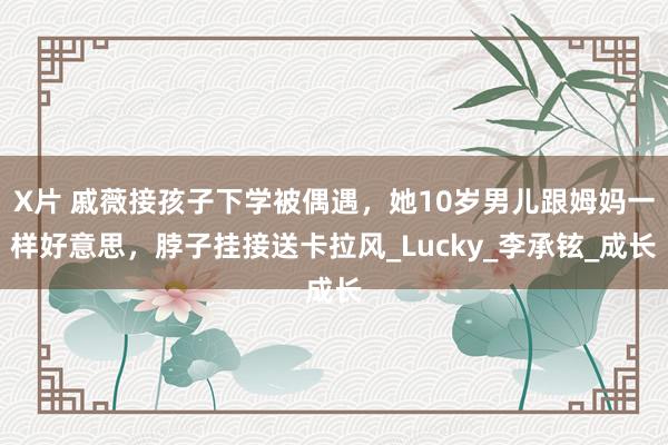 X片 戚薇接孩子下学被偶遇，她10岁男儿跟姆妈一样好意思，脖子挂接送卡拉风_Lucky_李承铉_成长