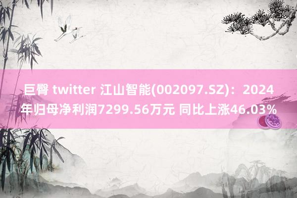 巨臀 twitter 江山智能(002097.SZ)：2024年归母净利润7299.56万元 同比上涨46.03%