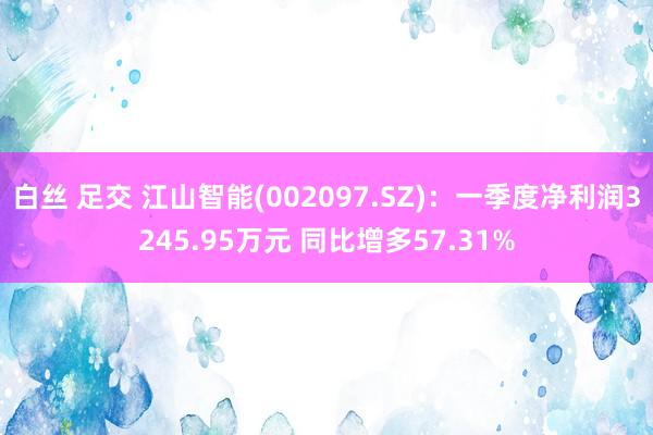 白丝 足交 江山智能(002097.SZ)：一季度净利润3245.95万元 同比增多57.31%
