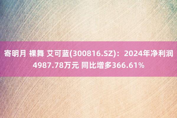 寄明月 裸舞 艾可蓝(300816.SZ)：2024年净利润4987.78万元 同比增多366.61%