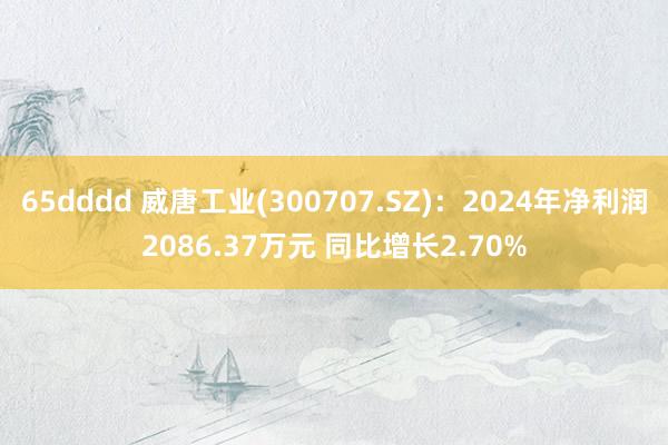 65dddd 威唐工业(300707.SZ)：2024年净利润2086.37万元 同比增长2.70%